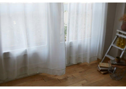 洗える 幅100cm レース カーテン 国産 北欧 かわいい おしゃれ リビング 新生活 一人暮らし 目隠し日本製 窓 インテリア シンプル ウォッシャブル ブロンシェ BLANCHE デザインライフ DESIGN LIFE(代引不可)