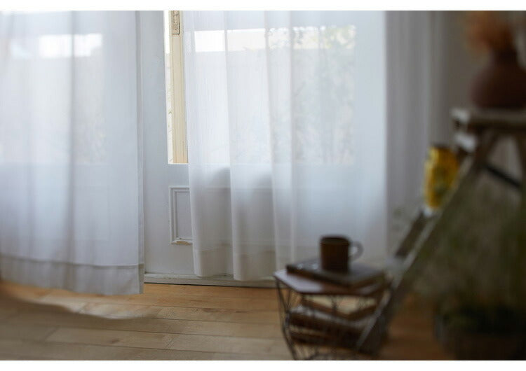 洗える 幅100cm レース カーテン 国産 北欧 かわいい おしゃれ リビング 新生活 一人暮らし 目隠し日本製 窓 インテリア シンプル ウォッシャブル ブロンシェ BLANCHE デザインライフ DESIGN LIFE(代引不可)