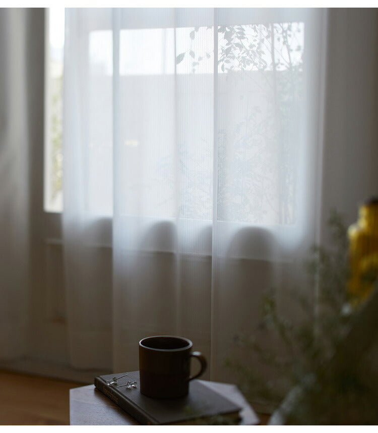洗える 幅100cm レース カーテン 国産 北欧 かわいい おしゃれ リビング 新生活 一人暮らし 目隠し日本製 窓 インテリア シンプル ウォッシャブル ブロンシェ BLANCHE デザインライフ DESIGN LIFE(代引不可)