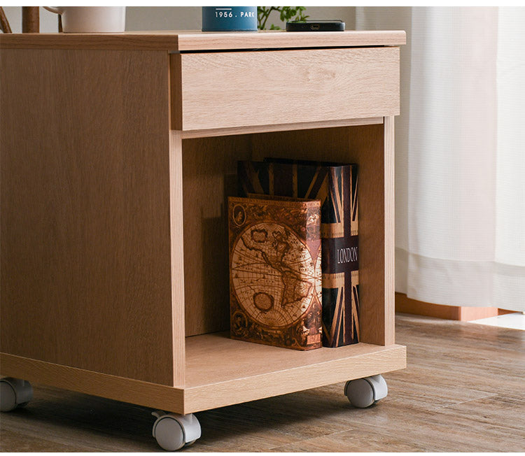 サイドテーブル A型(引出)  幅40cm ワイヤレス充電機能 キャスター マガジンラック 引き出し リビング ソファ 収納(代引不可)