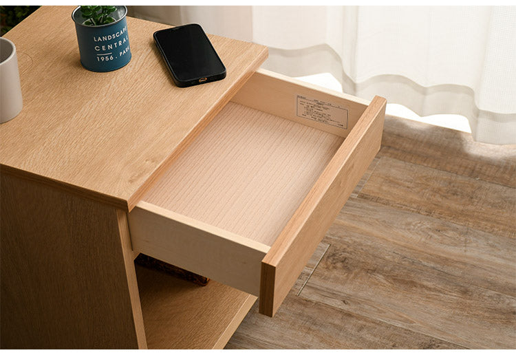 サイドテーブル A型(引出)  幅40cm ワイヤレス充電機能 キャスター マガジンラック 引き出し リビング ソファ 収納(代引不可)