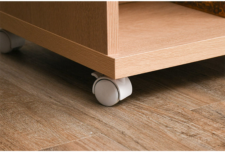 サイドテーブル A型(引出)  幅40cm ワイヤレス充電機能 キャスター マガジンラック 引き出し リビング ソファ 収納(代引不可)