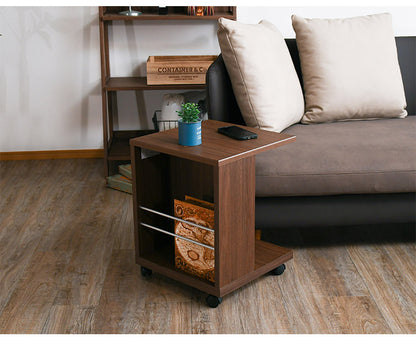 サイドテーブル B型(引OP)  幅40cm ワイヤレス充電機能 キャスター マガジンラック 引き出し リビング ソファ 収納(代引不可)