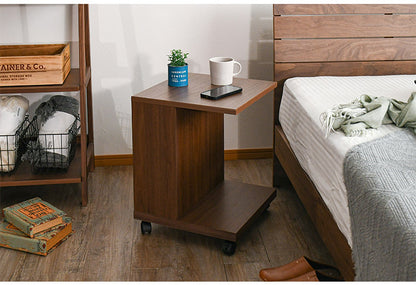 サイドテーブル B型(引OP)  幅40cm ワイヤレス充電機能 キャスター マガジンラック 引き出し リビング ソファ 収納(代引不可)