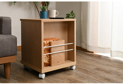 サイドテーブル B型(引OP)  幅40cm ワイヤレス充電機能 キャスター マガジンラック 引き出し リビング ソファ 収納(代引不可)