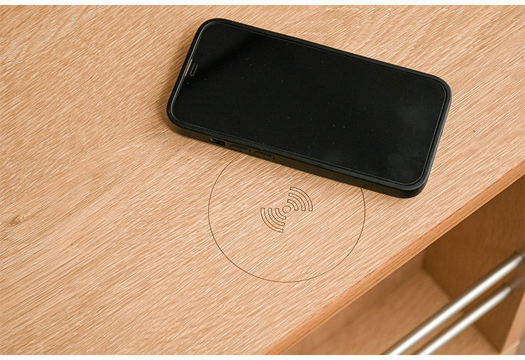 サイドテーブル B型(引OP)  幅40cm ワイヤレス充電機能 キャスター マガジンラック 引き出し リビング ソファ 収納(代引不可)