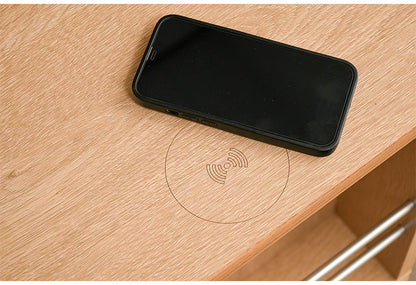 サイドテーブル B型(引OP)  幅40cm ワイヤレス充電機能 キャスター マガジンラック 引き出し リビング ソファ 収納(代引不可)