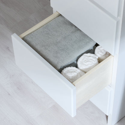 ランドリー収納 完成品 国産 幅35cm 薄型 ロータイプ 収納 隙間収納 ランドリーラック ストッパー付き引き出し オープン棚板 耐震ダボ チェスト 省スペース 隙間 大川家具(代引不可)