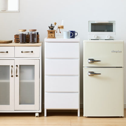 ランドリー収納 完成品 国産 幅40cm 薄型 ロータイプ 収納 隙間収納 ランドリーラック ストッパー付き引き出し オープン棚板 耐震ダボ チェスト 省スペース 隙間 大川家具(代引不可)