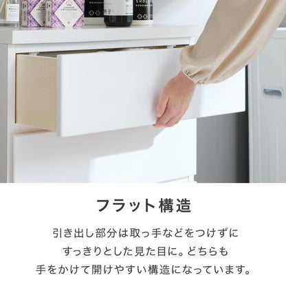ランドリー収納 完成品 国産 幅60cm 薄型 ロータイプ 収納 隙間収納 ランドリーラック ストッパー付き引き出し オープン棚板 耐震ダボ チェスト 省スペース 隙間 大川家具(代引不可)