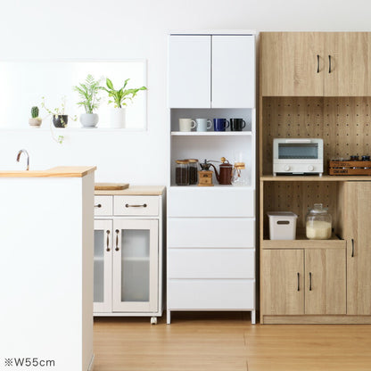 ランドリー収納 完成品 国産 幅60cm 薄型 ハイタイプ 収納 隙間収納 ランドリーラック ストッパー付き引き出し オープン棚板 耐震ダボ チェスト 省スペース 隙間 大川家具(代引不可)