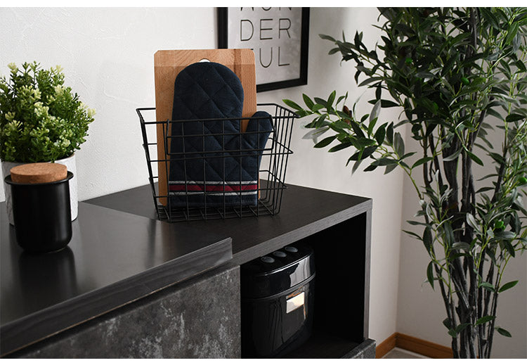 キッチンカウンター 幅120cm キッチンワゴン 収納 キッチン 伸縮可能 ロータイプ 日本製 お客様一部組み立て品 引き出し付き フルスライドレール(代引不可)