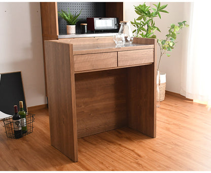 間仕切りカウンター 幅83cm 引き出し付き 収納 背面化粧仕立て フルスライドレール付き 完成品 すき間収納 ラック リビング収納 玄関収納 キッチン収納(代引不可)