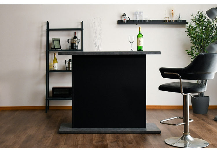 バーカウンター 幅120cm シンプル モダン オープンタイプ収納 高さ調節可能 棚板可動式 日本製 完成品 バー bar キッチン収納(代引不可)