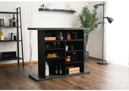 バーカウンター 幅120cm シンプル モダン オープンタイプ収納 高さ調節可能 棚板可動式 日本製 完成品 バー bar キッチン収納(代引不可)