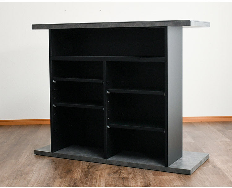 バーカウンター 幅120cm シンプル モダン オープンタイプ収納 高さ調節可能 棚板可動式 日本製 完成品 バー bar キッチン収納(代引不可)