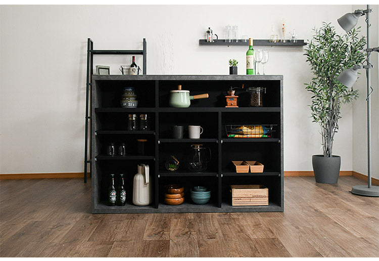 バーカウンター 幅150cm シンプル モダン オープンタイプ収納 高さ調節可能 棚板可動式 日本製 完成品 バー bar キッチン収納(代引不可)