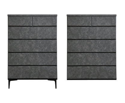 ハイチェスト 幅80cm 5段 石目調 シンプル 高級感 引き出し フルスライドレール付き キャビネット 収納 リビング収納 ボックス お客様一部組み立て品(代引不可)