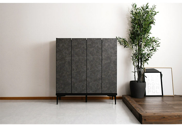 シューズボックス 幅100cm 玄関収納 シューズ収納 石目調 高級感 サイドテーブル リビング 完成品 日本製 キッチン収納 バー bar barカウンター(代引不可)