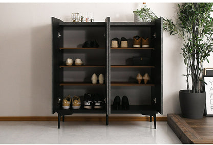 シューズボックス 幅100cm 玄関収納 シューズ収納 石目調 高級感 サイドテーブル リビング 完成品 日本製 キッチン収納 バー bar barカウンター(代引不可)