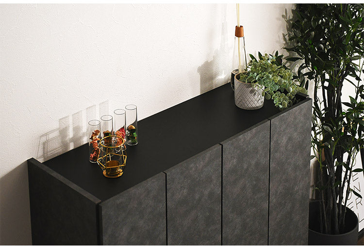 シューズボックス 幅100cm 玄関収納 シューズ収納 石目調 高級感 サイドテーブル リビング 完成品 日本製 キッチン収納 バー bar barカウンター(代引不可)