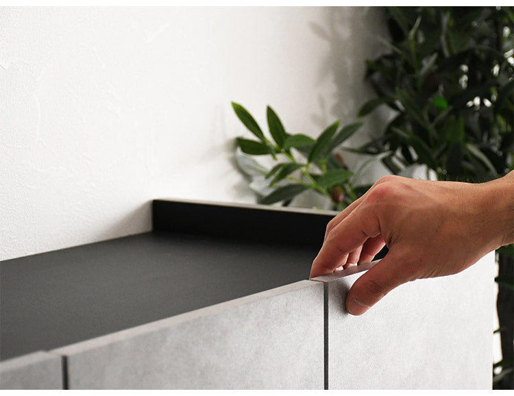 シューズボックス 幅100cm 玄関収納 シューズ収納 石目調 高級感 サイドテーブル リビング 完成品 日本製 キッチン収納 バー bar barカウンター(代引不可)