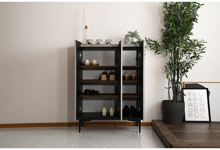 シューズボックス 幅75cm 玄関収納 シューズ収納 石目調 高級感 サイドテーブル リビング 完成品 日本製 キッチン収納 バー bar barカウンター(代引不可)