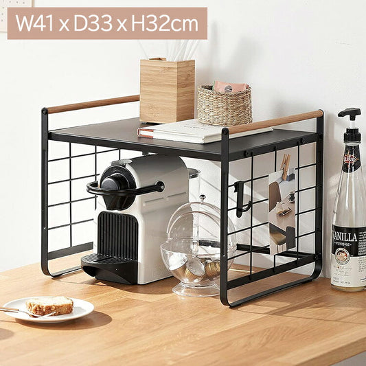 Roomnhome シンプルなデザインのレンジラック上ラック 1段 大型レンジ対応 電子レンジ トースター 炊飯器 ラック レンジ置台 卓上 棚 カウンター上 収納 調味料ラック ルームアンドホーム(代引不可)