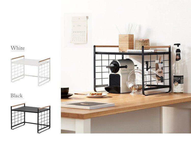 Roomnhome シンプルなデザインのレンジラック上ラック 1段 大型レンジ対応 電子レンジ トースター 炊飯器 ラック レンジ置台 卓上 棚 カウンター上 収納 調味料ラック ルームアンドホーム(代引不可)