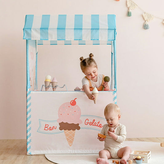 Roomnhome ジェラートマーケットキッズテント 玩具 おままごと 収納用キャリーバッグ付き 83×68×130cm 2.5kg キッズスペース 誕生日プレゼント おもちゃ テント 子供用 ルームアンドホーム(代引不可)