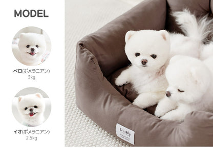 Woolly Pet in style 犬に優しい ペット用 カーシート Mサイズ 50×45×30cm CREAM クリーム ドライブシート 固定ベルト付き ペットベッド 車用 ドライブシート ルームアンドホーム(代引不可)