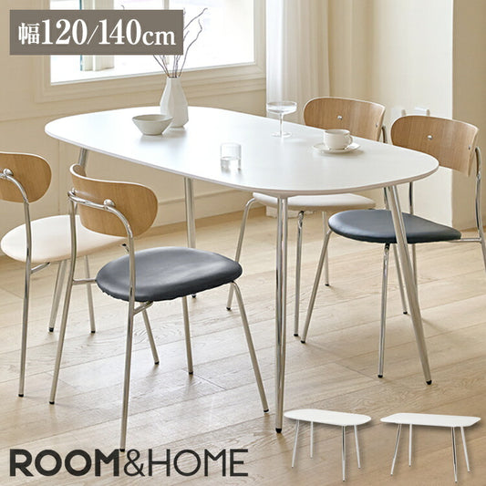 roomnhome ダイニングテーブル 幅120cm 140cm 丸型 ホワイト クイーンズ クロムテーブル 韓国インテリア センターテーブル テーブル リビングテーブル コーヒーテーブル