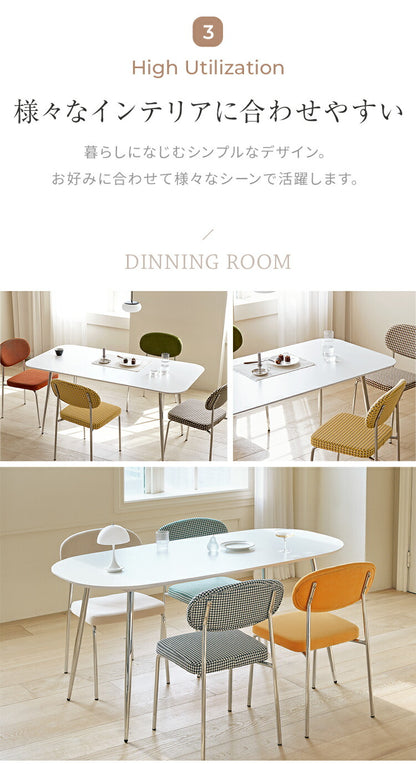 roomnhome ダイニングテーブル 幅120cm 140cm 丸型 ホワイト クイーンズ クロムテーブル 韓国インテリア センターテーブル テーブル リビングテーブル コーヒーテーブル