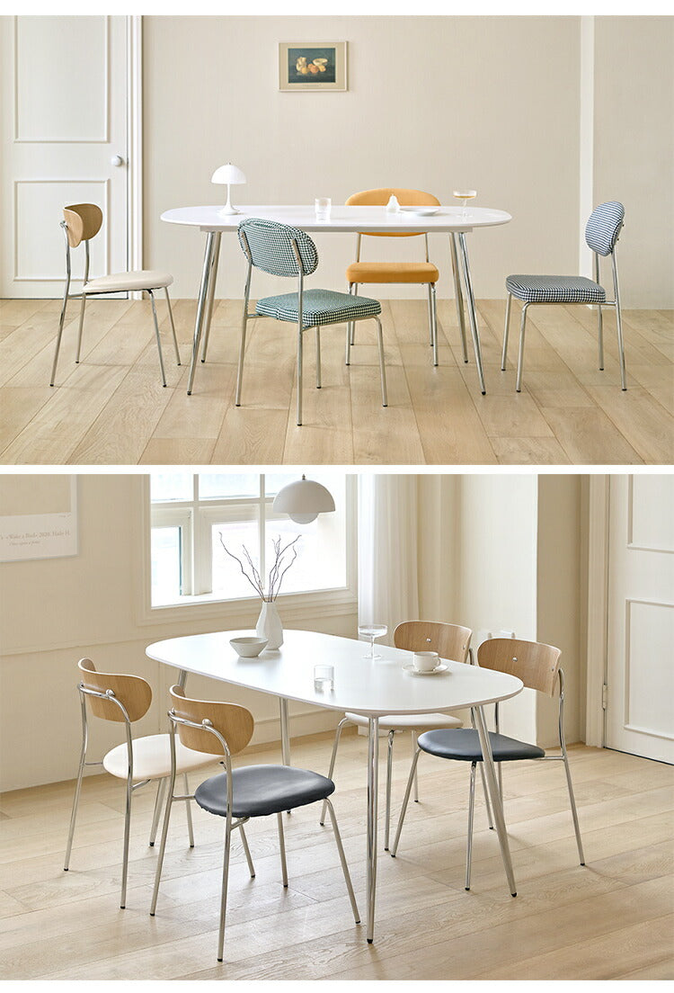roomnhome ダイニングテーブル 幅120cm 140cm 丸型 ホワイト クイーンズ クロムテーブル 韓国インテリア センターテーブル テーブル リビングテーブル コーヒーテーブル