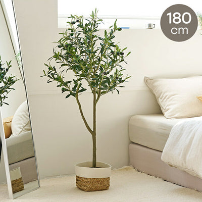 roommhome オリーブの木 180cm フェイクグリーン 人工観葉植物 造花 観葉樹 室内 観葉植物 オリーブ グリーン ルームアンドホーム