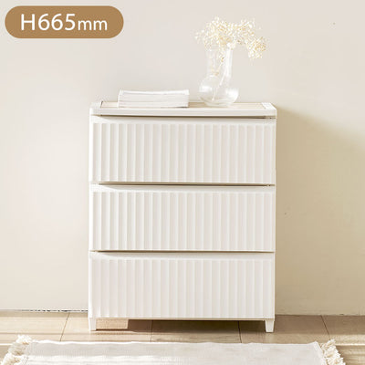 roomnhome テンバー チェスト お洒落 ウッド天板 ストッパー付きプラスチック 引き出し タンス 収納ボックス リビング 3段 リビングチェスト 韓国インテリア