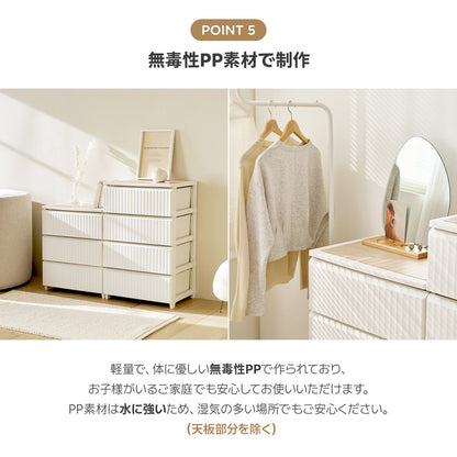 roomnhome テンバー お洒落 チェスト プラスチック 引き出し タンス 収納ボックス リビング 5段 リビングチェスト 韓国インテリア(代引不可)