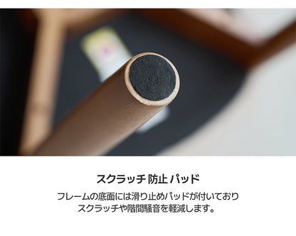 roomnhome 原木 ミロ ダイニングチェア 木製 ダイニングチェア 2脚セット 北欧 モダン 低め 座面高46cm 低い 完成品 格子 ブラウン 高級家具