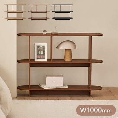 roomnhome バルトラウンドシェルフ ラック 3段 100cm ドレッサー 見せる収納 収納 サイドテーブル メイクスペース オープンラック デザインラック シェルフ スリム ディスプレイラック 本棚