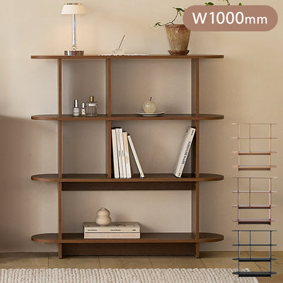 roomnhome バルトラウンドシェルフ ラック 4段 100cm ドレッサー 見せる収納 収納 サイドテーブル メイクスペース オープンラック デザインラック シェルフ スリム ディスプレイラック 本棚
