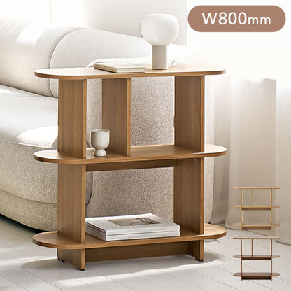 roomnhome バルトラウンドシェルフ ラック 3段 80cm ドレッサー 見せる収納 収納 サイドテーブル メイクスペース オープンラック デザインラック シェルフ スリム ディスプレイラック 本棚(代引不可)