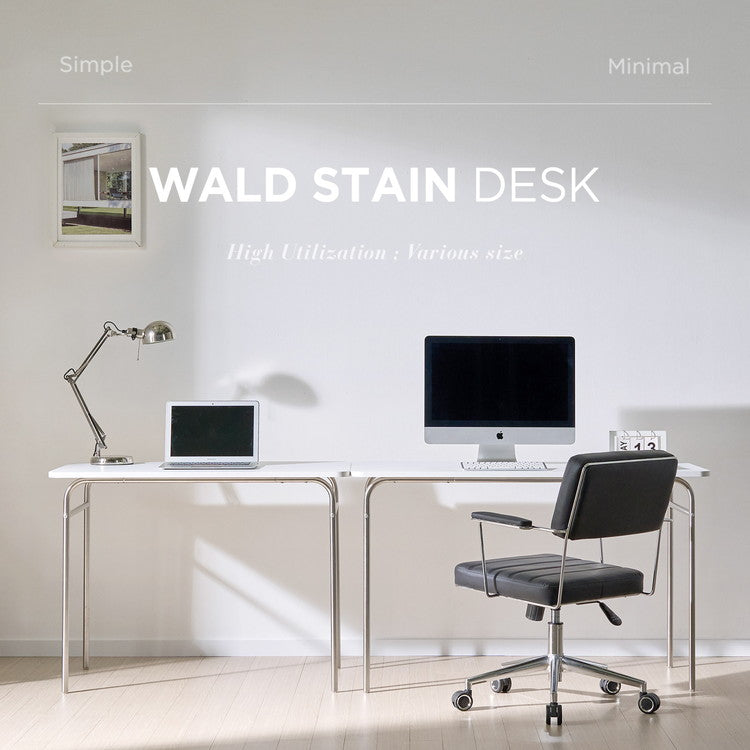 roomnhome ステンレス デスク バルト 幅100 奥行60 4人掛け スチール ミッドセンチュリー 製 100×60cm リビング ダイニング パソコンデスク つくえ 机 デスク テーブル