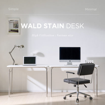 roomnhome ステンレス デスク バルト 幅80 幅100 幅120 80×60cm 100×60cm 120×60cm 4人掛け スチール ミッドセンチュリー リビング ダイニング パソコンデスク つくえ 机 デスク テーブル 丈夫