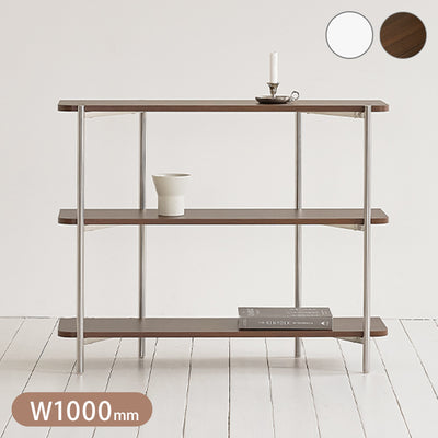roomnhome ステンレス オープンラック ステンレス バルトステンシェルフ 収納 幅100cm 3段 棚 見せる収納 ラック 省スペース デザインラック シンプル モダン ディスプレイラック 韓国インテリア