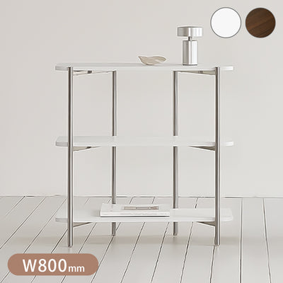 roomnhome ステンレス オープンラック ステンレス バルトステンシェルフ 収納 幅80cm 3段 棚 見せる収納 ラック 省スペース デザインラック シンプル モダン ディスプレイラック 韓国インテリア