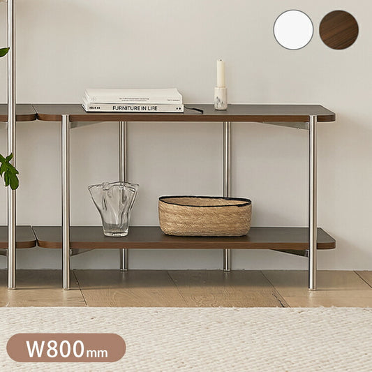 roomnhome ステンレス オープンラック ステンレス バルトステンシェルフ 収納 幅80cm 2段 棚 ミッドセンチュリー デザインラック 見せる収納 ラック 省スペース シンプル モダン 韓国インテリア【送料無料】