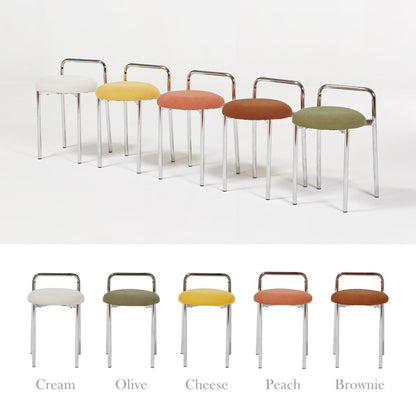 roomnhome ボストン クロム スツール 幅56cm mix素材 おしゃれ クッション クロムフレーム 取っ手付き 防水 生活防水 コーデュロイ イス 椅子 チェア