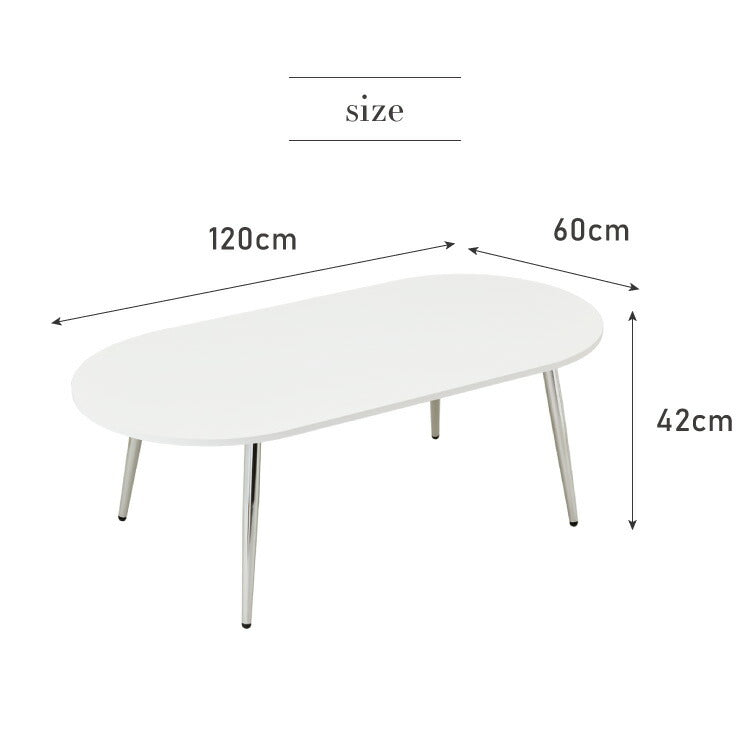 【roomnhome×リコメン堂】ローテーブル 120cm クローム脚 おしゃれ 韓国インテリア 高さ42cm 耐荷重約20kg センターテーブル【限定商品】かわいい シンプル インテリア モダン 北欧 一人暮らし(代引不可)