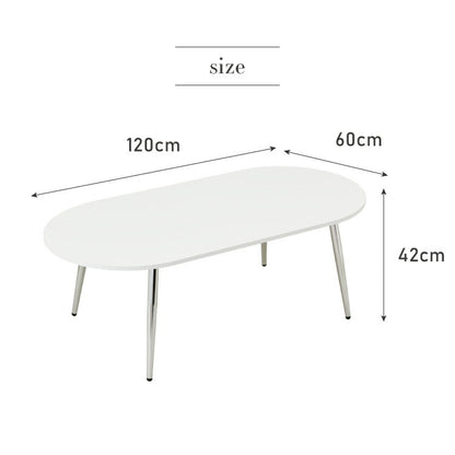 【roomnhome×リコメン堂】ローテーブル 120cm クローム脚 おしゃれ 韓国インテリア 高さ42cm 耐荷重約20kg センターテーブル【限定商品】かわいい シンプル インテリア モダン 北欧 一人暮らし(代引不可)