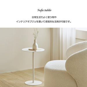 roomnhome サイドテーブル アイアン アンドラウンドテーブル 幅40cm 高さ44cm ダイニング サイドテーブル 韓国インテリア おしゃれ コンパクト 小さめ